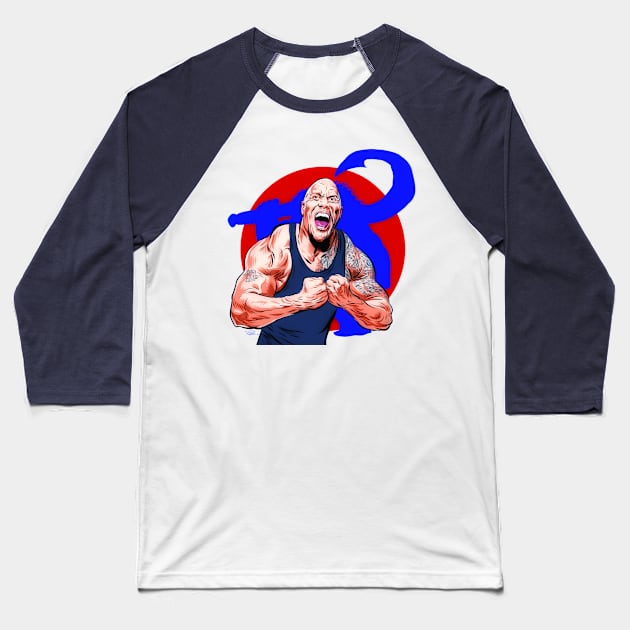 Dwayne Johnson - An illustration by Paul Cemmick Baseball T-Shirt by PLAYDIGITAL2020